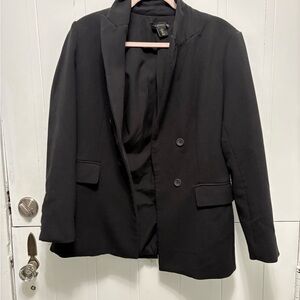 Women's Black Double-Breasted Jacket
